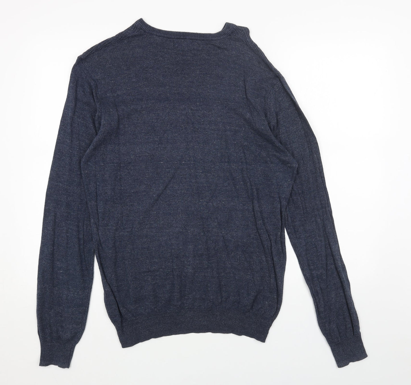 Cedar Wood State Womens Blue Round Neck Acrylic Pullover Jumper Size M