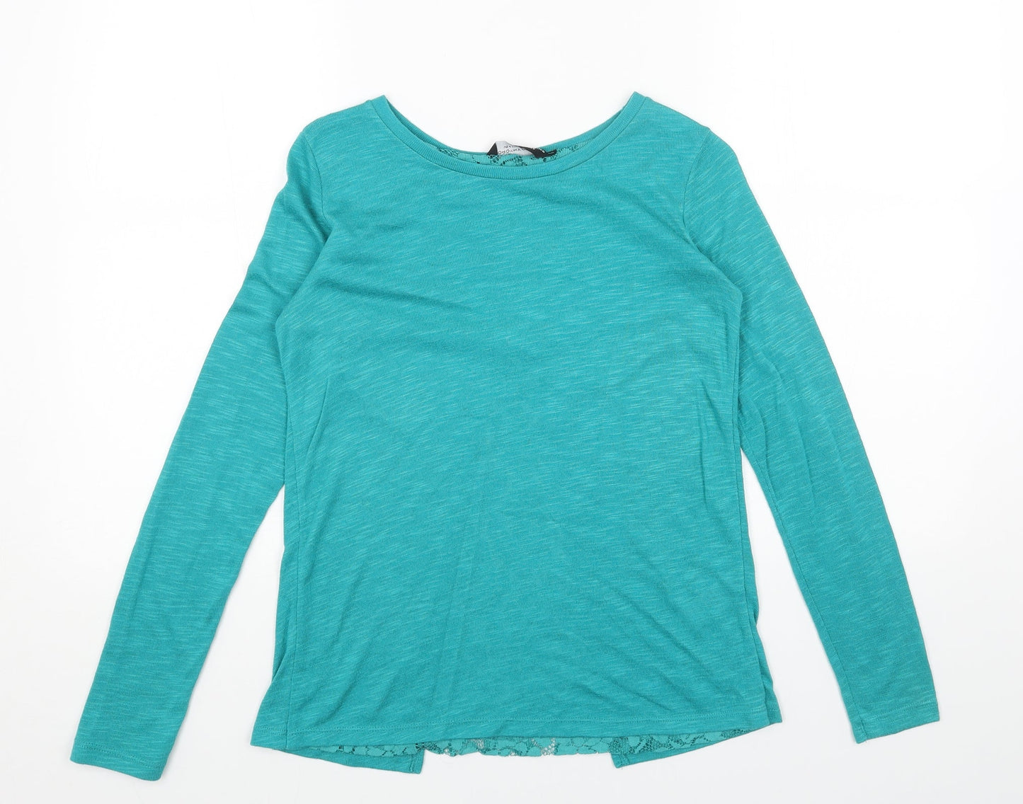 Dorothy Perkins Womens Green Scoop Neck Acrylic Pullover Jumper Size 8 - Lace detail
