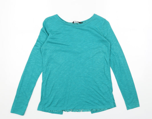 Dorothy Perkins Womens Green Scoop Neck Acrylic Pullover Jumper Size 8 - Lace detail