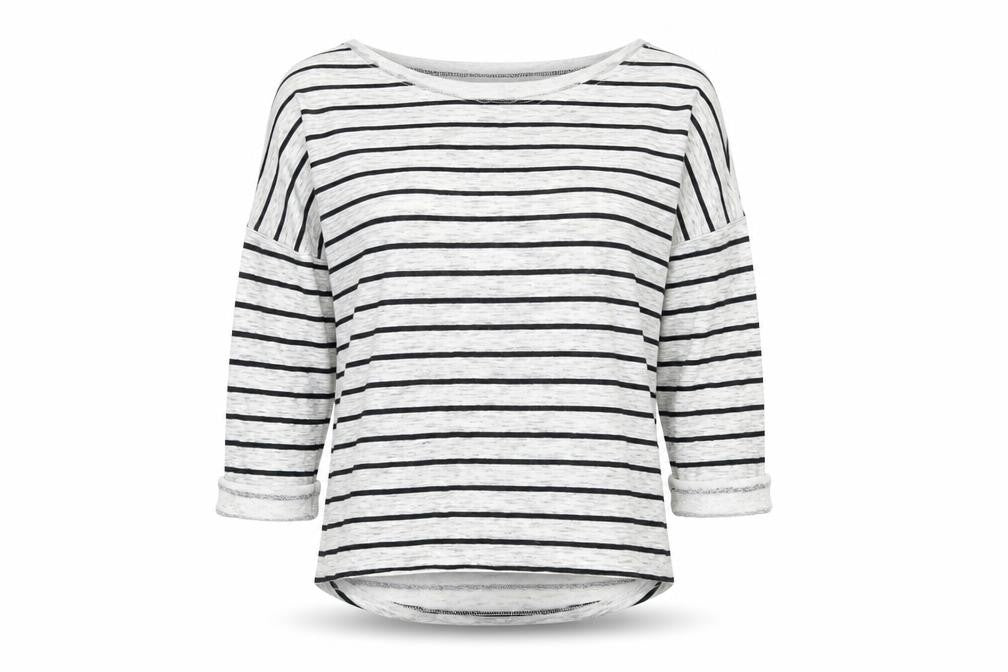 H&M Womens Grey Striped Cotton Pullover Sweatshirt Size XS Pullover