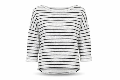 H&M Womens Grey Striped Cotton Pullover Sweatshirt Size XS Pullover
