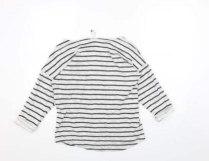 H&M Womens Grey Striped Cotton Pullover Sweatshirt Size XS Pullover