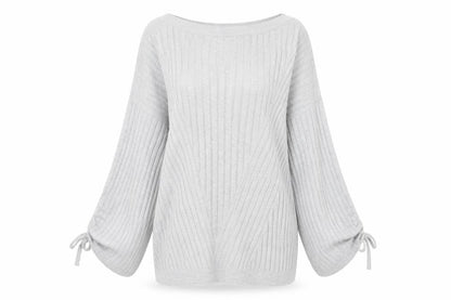 F&F Womens Grey Boat Neck Cotton Pullover Jumper Size 8