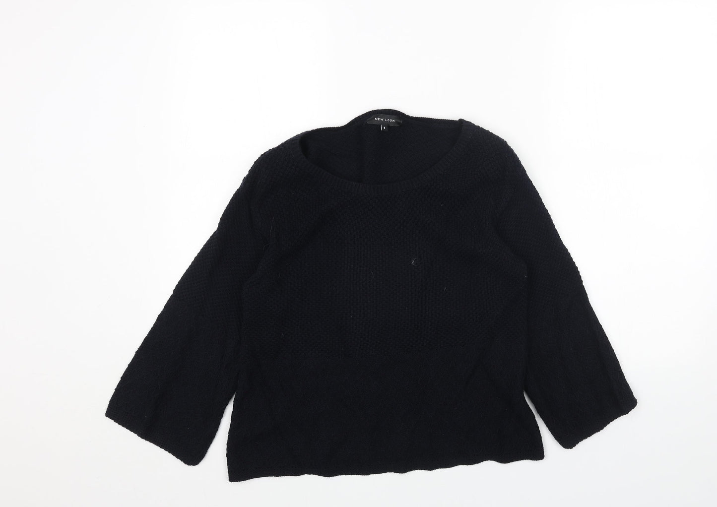 New Look Womens Blue Boat Neck Acrylic Pullover Jumper Size 8