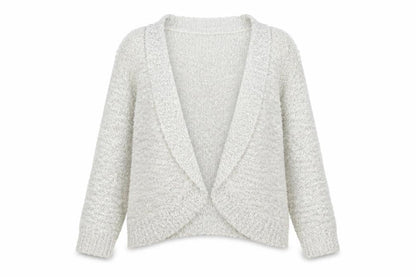 David Emanuel Womens Ivory Collared Polyester Cardigan Jumper Size S