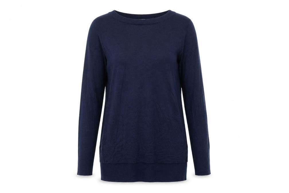 H&M Womens Blue Boat Neck Acrylic Pullover Jumper Size XS