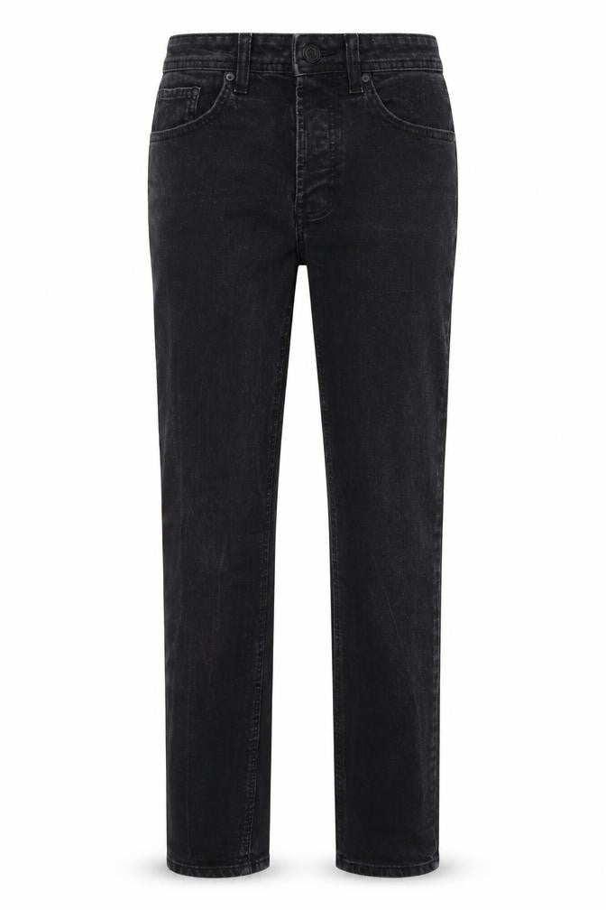 Denim & Co. Womens Black Cotton Straight Jeans Size 30 Regular Zip