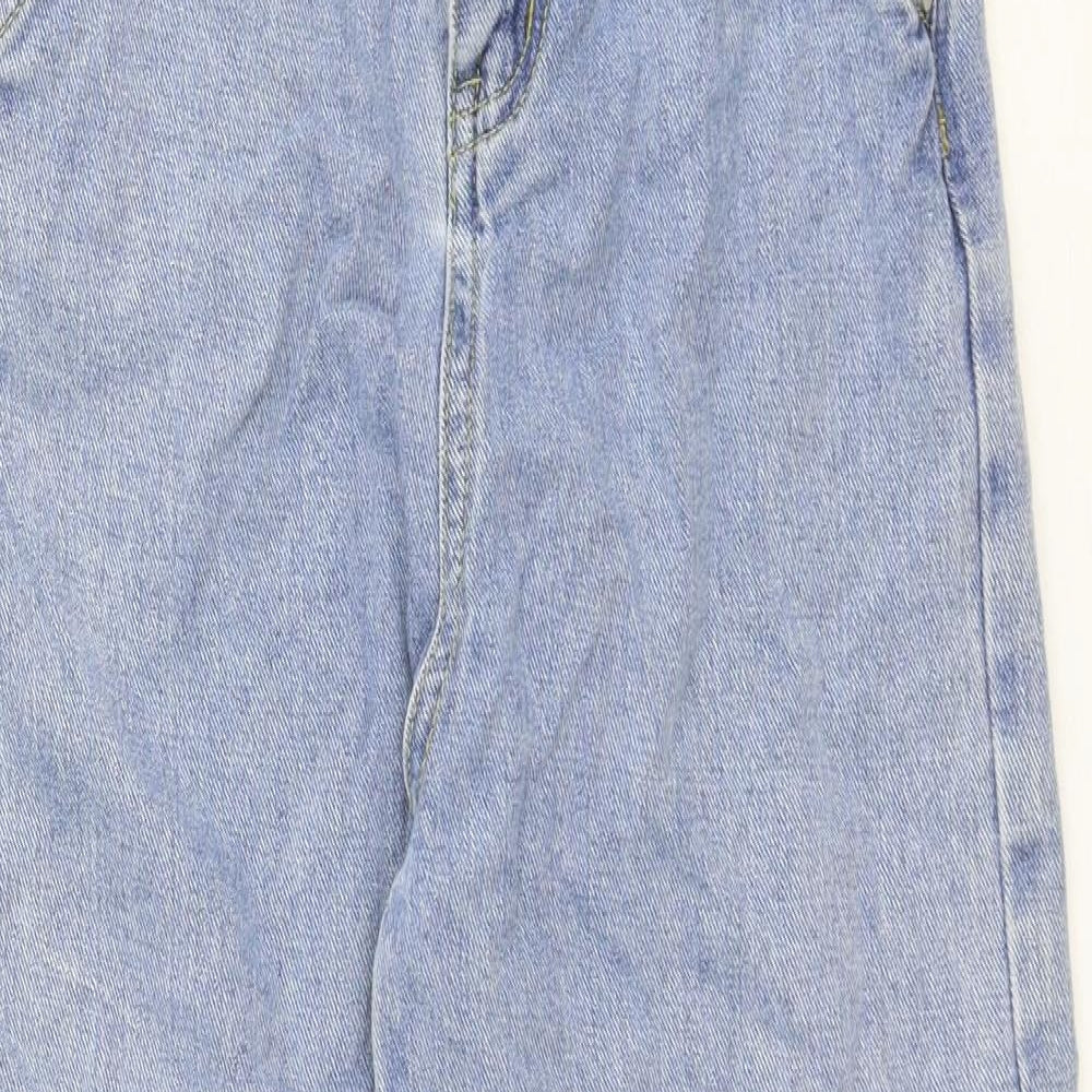 Preworn Womens Blue Cotton Straight Jeans Size 26 in Regular Zip
