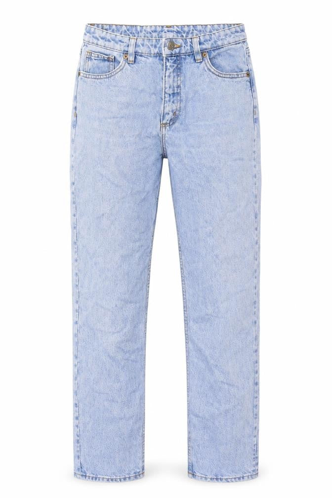 Monki Womens Blue Cotton Straight Jeans Size 27 in Regular Zip