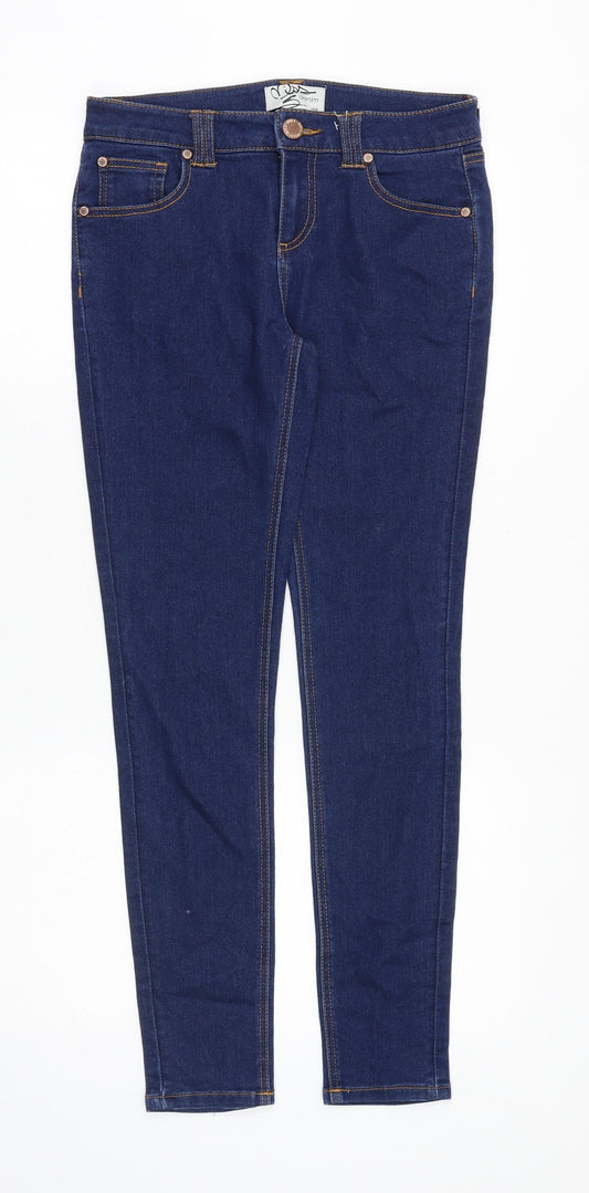 Miss Denim Womens Blue Cotton Skinny Jeans Size 10 Slim Zip