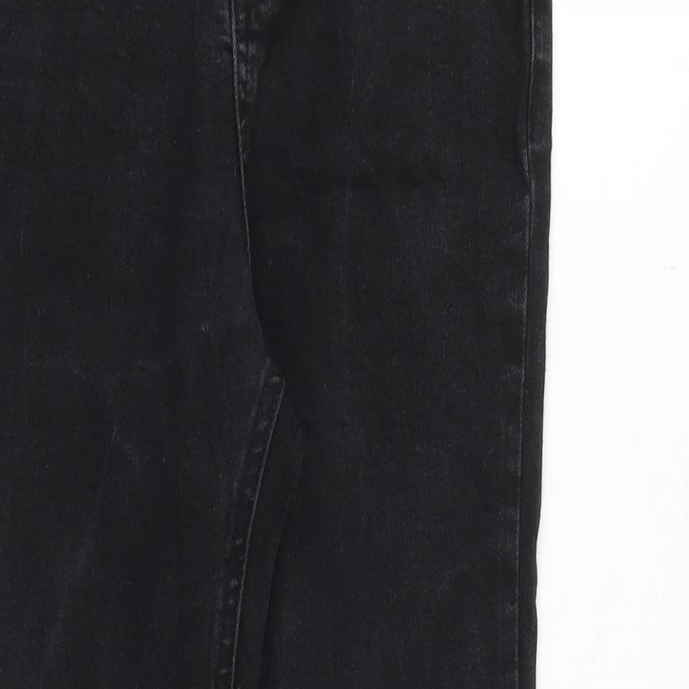 George Girls Black Cotton Skinny Jeans Size 11-12 Years Regular Zip