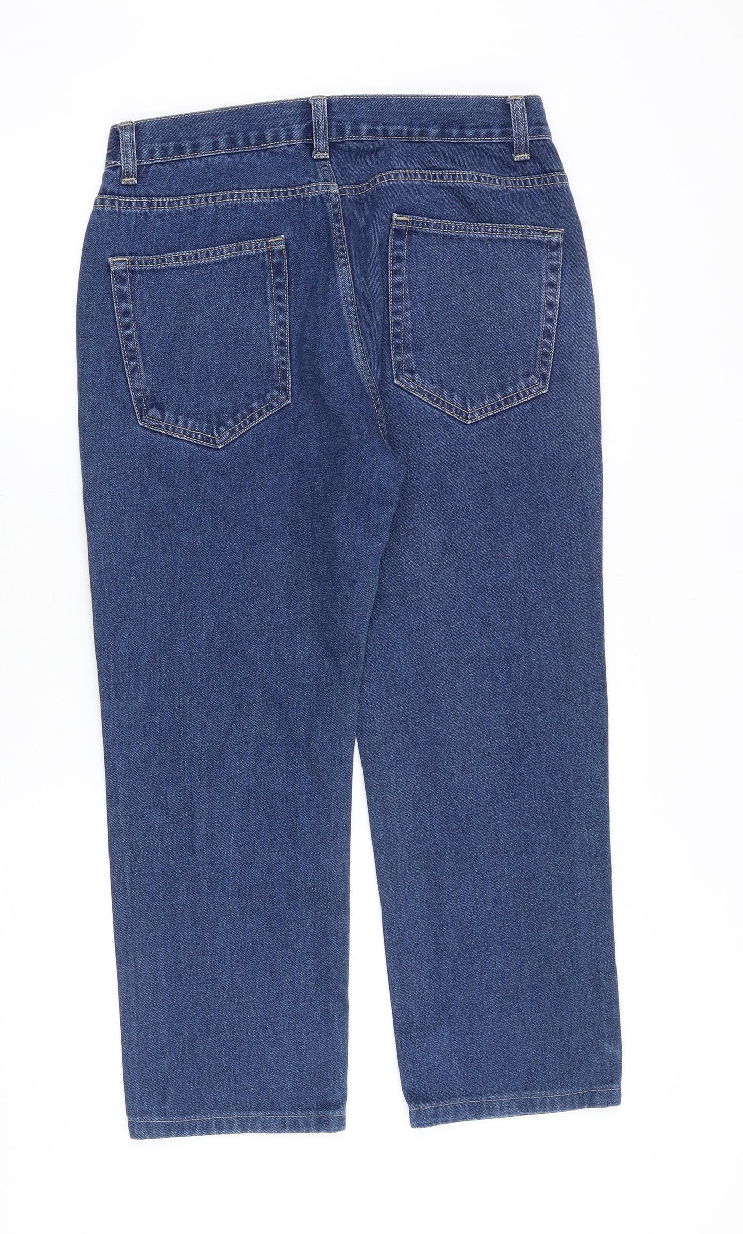 Preworn Mens Blue Cotton Straight Jeans Size 30 in Regular Zip