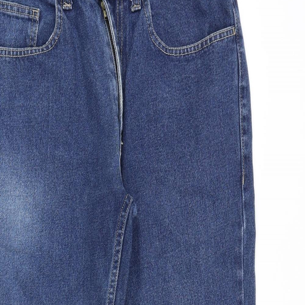 Preworn Mens Blue Cotton Straight Jeans Size 30 in Regular Zip