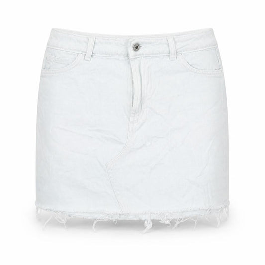 Denim & Co. Womens Blue Cotton Mini Skirt Size 8 Zip