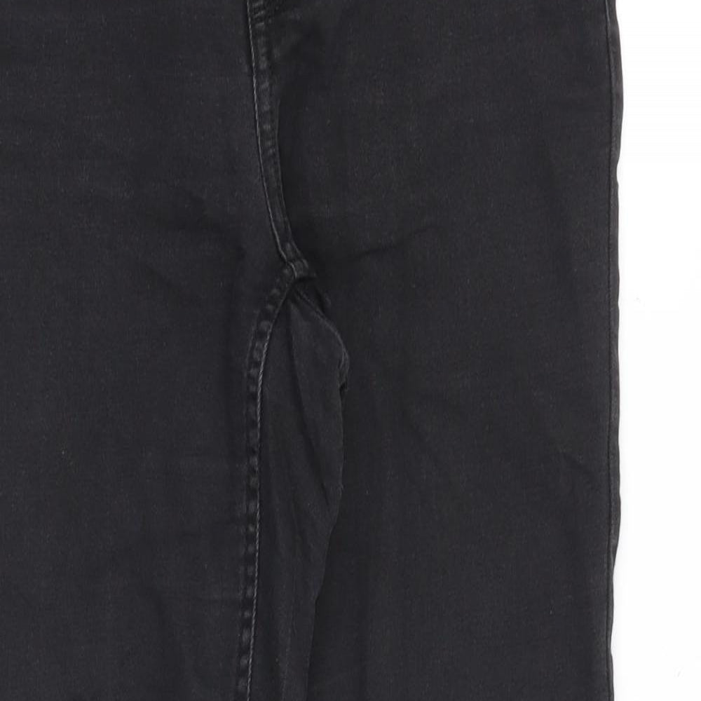 H&M Womens Black Cotton Skinny Jeans Size 8 Slim Zip