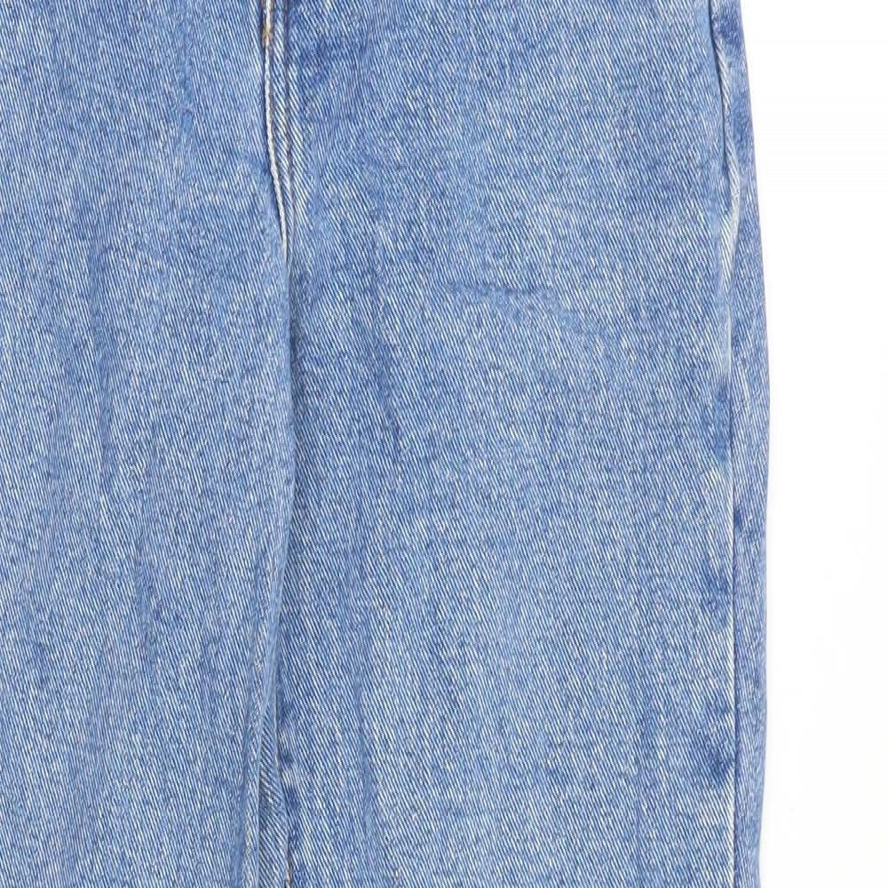 Preworn Womens Blue Cotton Straight Jeans Size 26 in Regular Zip