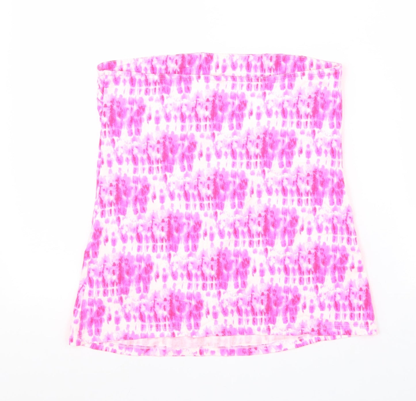 Papaya Womens Pink Geometric Viscose Basic Tank Size 14 Off the Shoulder - Tie Dye Bandeau