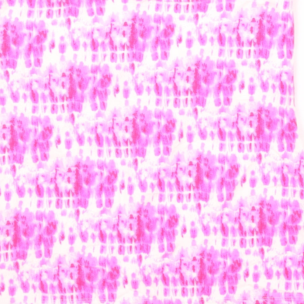 Papaya Womens Pink Geometric Viscose Basic Tank Size 14 Off the Shoulder - Tie Dye Bandeau