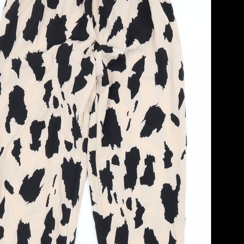 Preworn Womens Beige Geometric Polyester Trousers Size M L28 in Regular