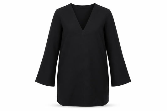 Zara Womens Black Polyester Shift Size L V-Neck Pullover