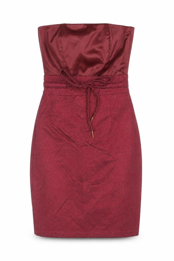 H&M Womens Red Polyester Mini Size 6 Off the Shoulder Zip