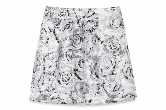 Per Una Womens Grey Floral Viscose Mini Skirt Size 14 Zip