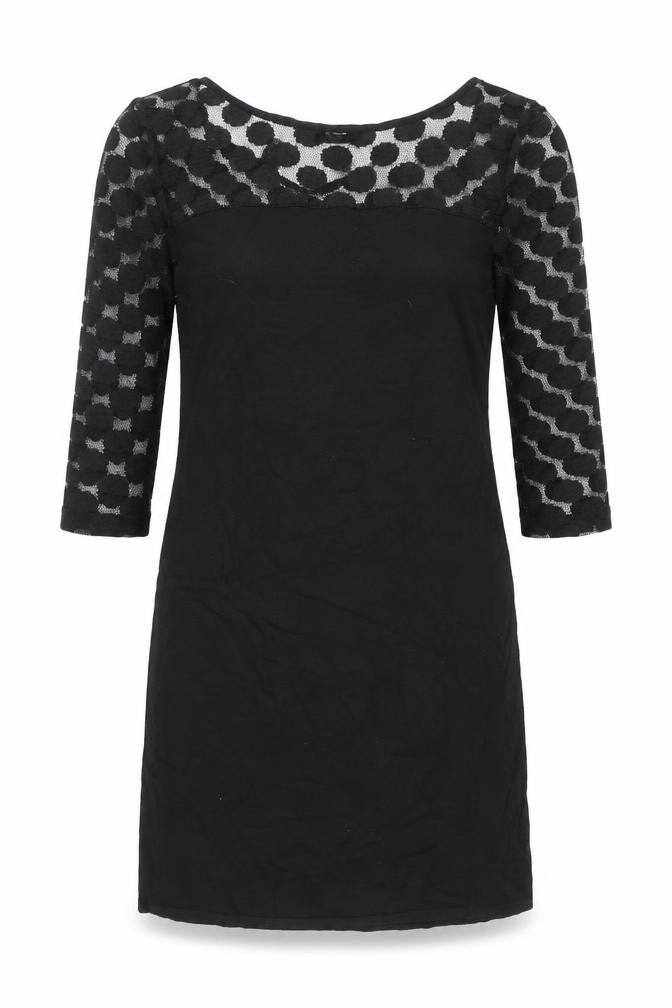 Mango Womens Black Viscose A-Line Size L Boat Neck Pullover