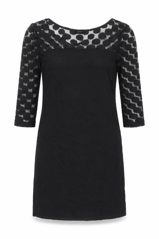 Mango Womens Black Viscose A-Line Size L Boat Neck Pullover