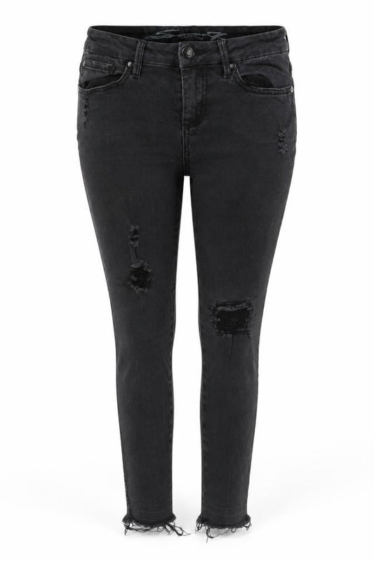 Seven Womens Black Cotton Skinny Jeans Size 4 Regular Zip