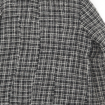 Wardrobe Womens Black Plaid Jacket Blazer Size 14 Button