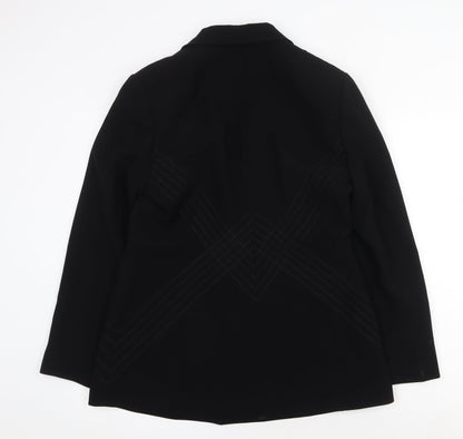 Linea Womens Black Jacket Blazer Size 12 Button