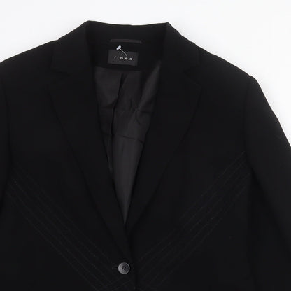 Linea Womens Black Jacket Blazer Size 12 Button