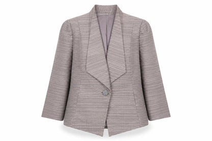Country Casuals Womens Grey Striped Jacket Blazer Size 16 Button