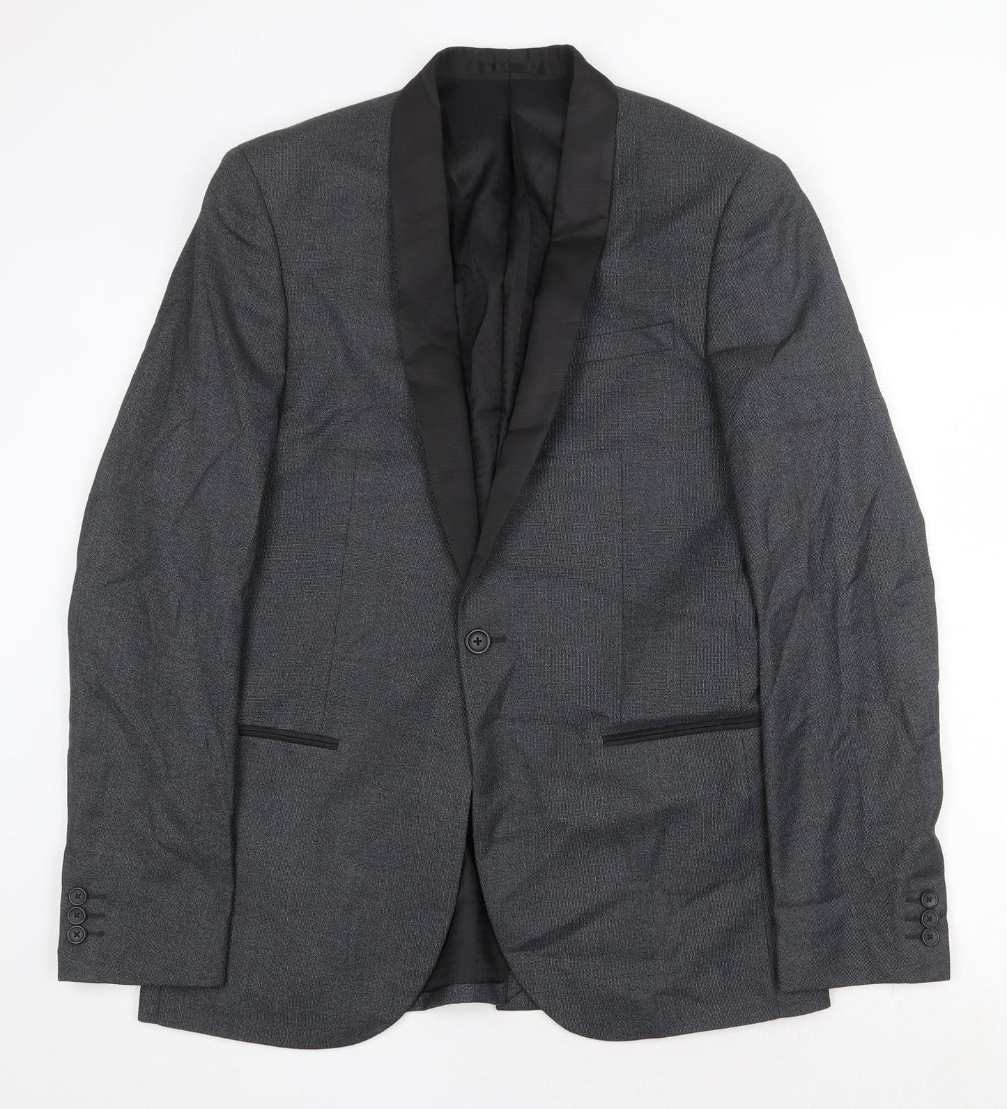 NEXT Mens Grey Polyester Jacket Suit Jacket Size 40 Regular