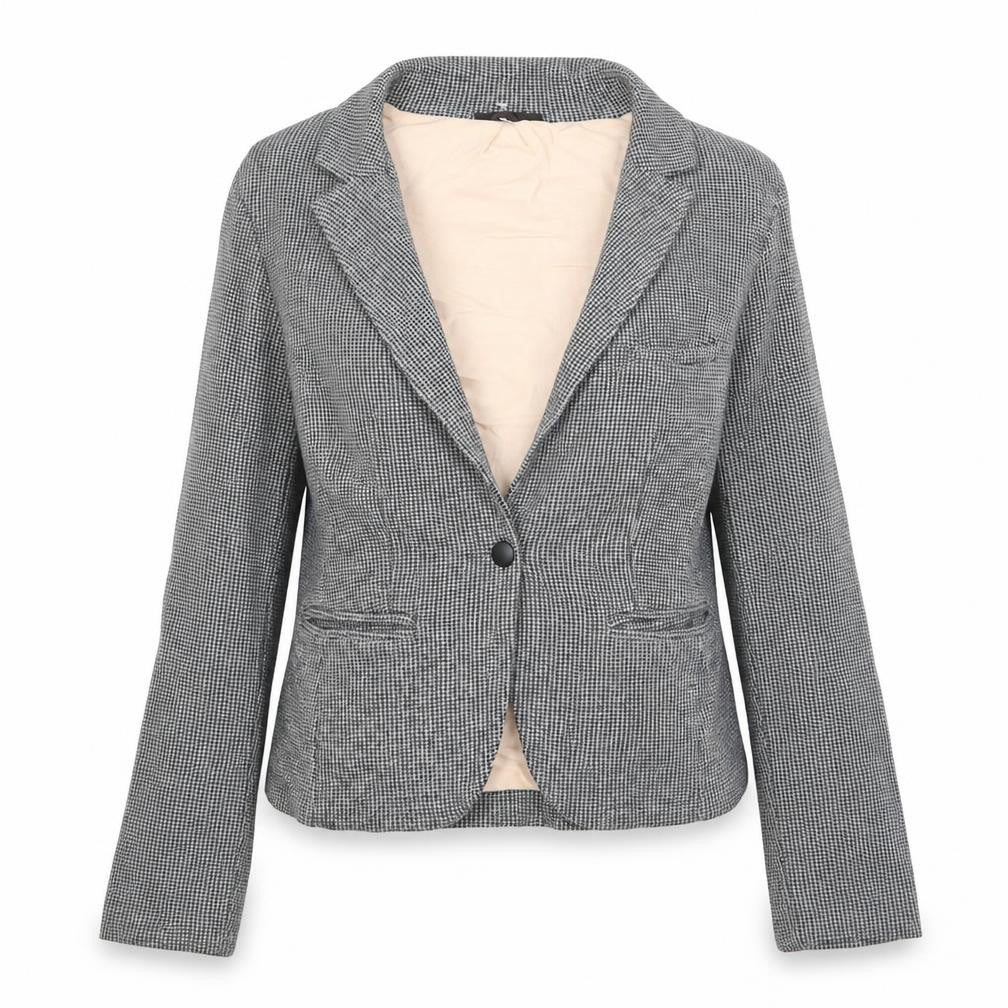 Topshop Womens Grey Geometric Jacket Blazer Size 8 Button