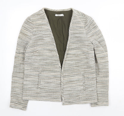 Mango Womens Grey Striped Jacket Blazer Size M