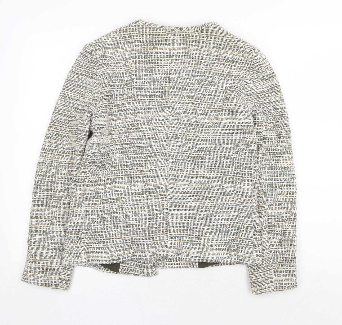 Mango Womens Grey Striped Jacket Blazer Size M
