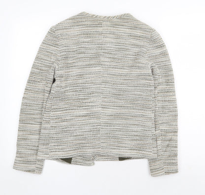 Mango Womens Grey Striped Jacket Blazer Size M