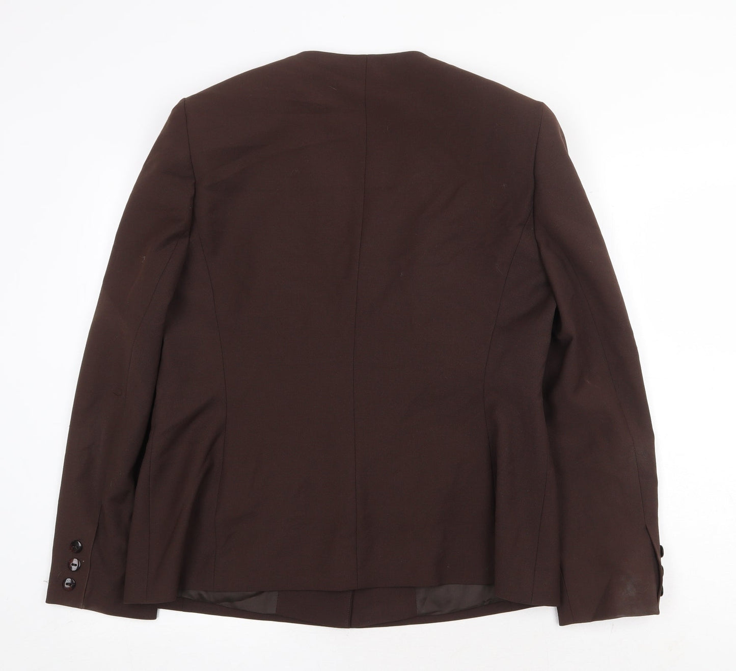 LUCIA Womens Brown Jacket Blazer Size 14 Button