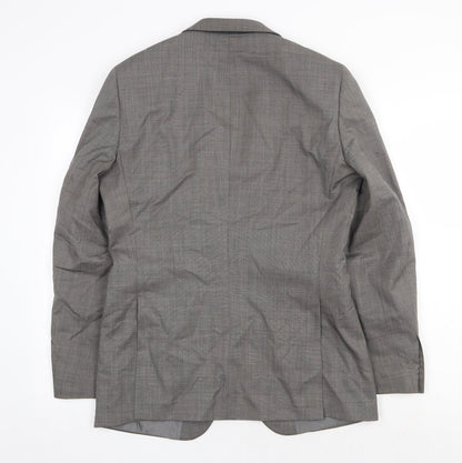 ONESIX5IVE Mens Grey Polyester Jacket Suit Jacket Size 38 Regular