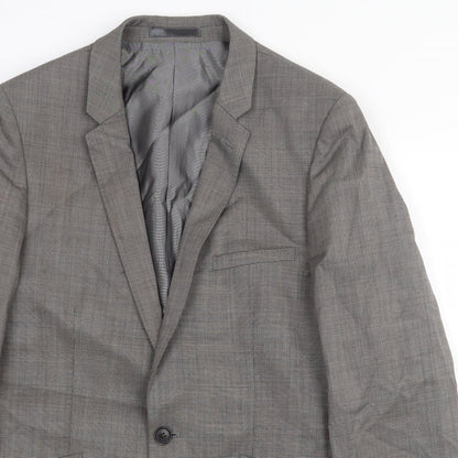ONESIX5IVE Mens Grey Polyester Jacket Suit Jacket Size 38 Regular