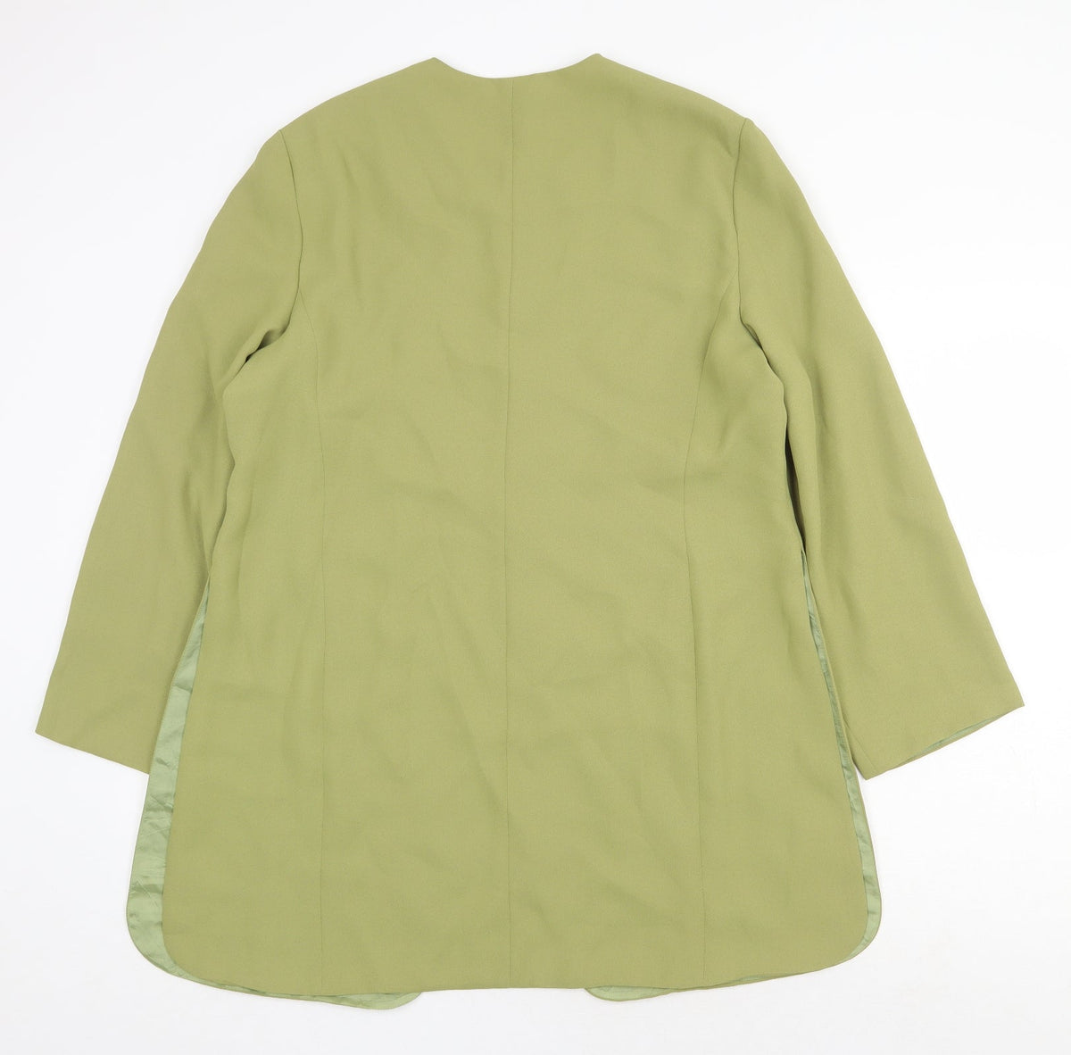 Sensations Womens Green Overcoat Coat Size L Button