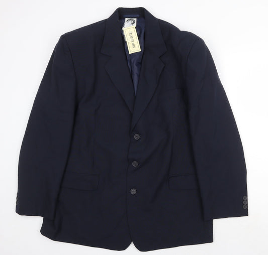 Premier Man Mens Blue Polyester Jacket Suit Jacket Size 44 Regular