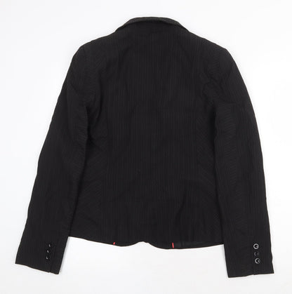 Oasis Womens Black Polyester Jacket Blazer Size 14 Button