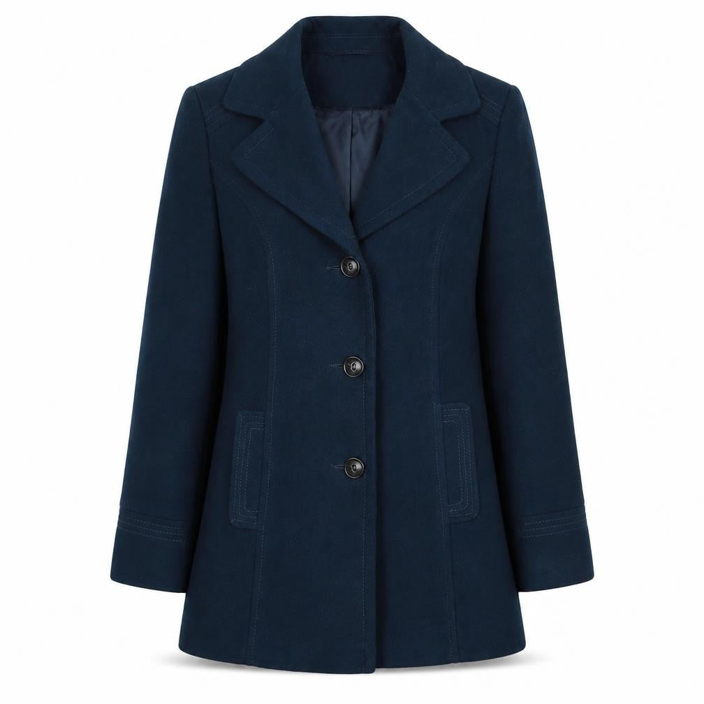 BHS Womens Green Pea Coat Coat Size 14 Button