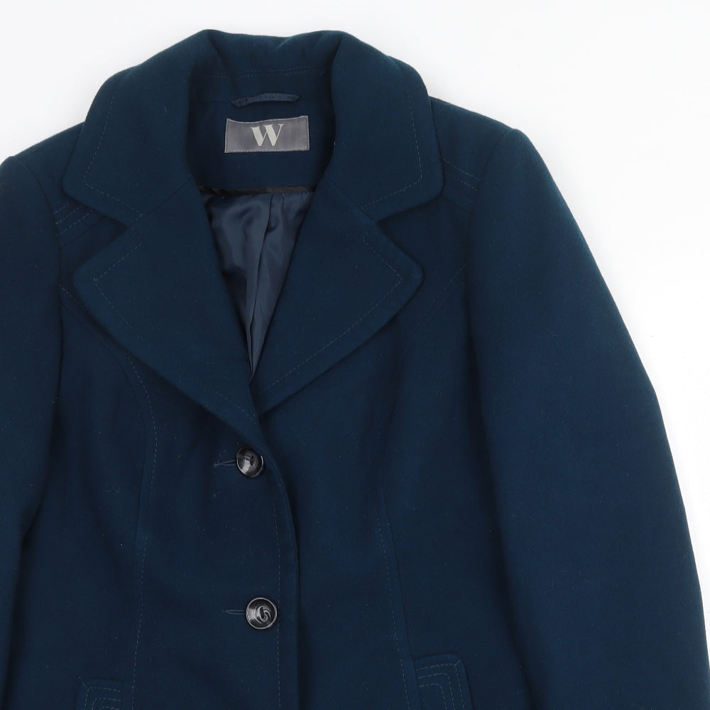 BHS Womens Green Pea Coat Coat Size 14 Button
