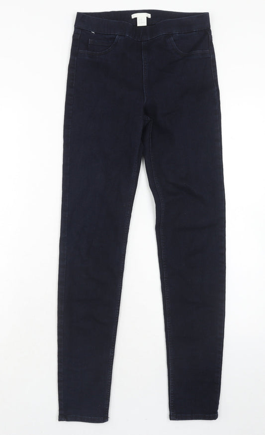 H&M Womens Blue Cotton Jegging Jeans Size 6 Regular