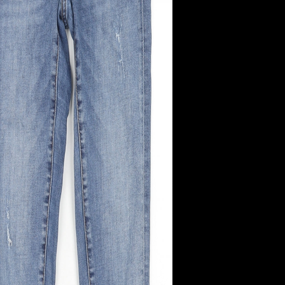 Zara Womens Blue Cotton Skinny Jeans Size 6 Regular Zip