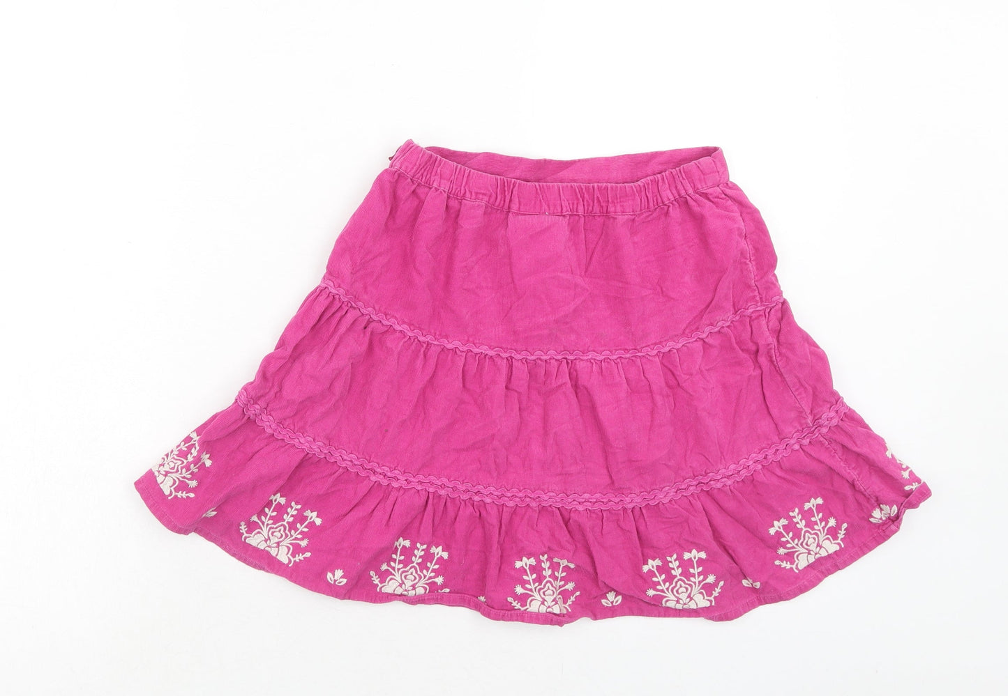 John Lewis Girls Pink Cotton Flare Skirt Size 10 Years Regular Zip - Tiered