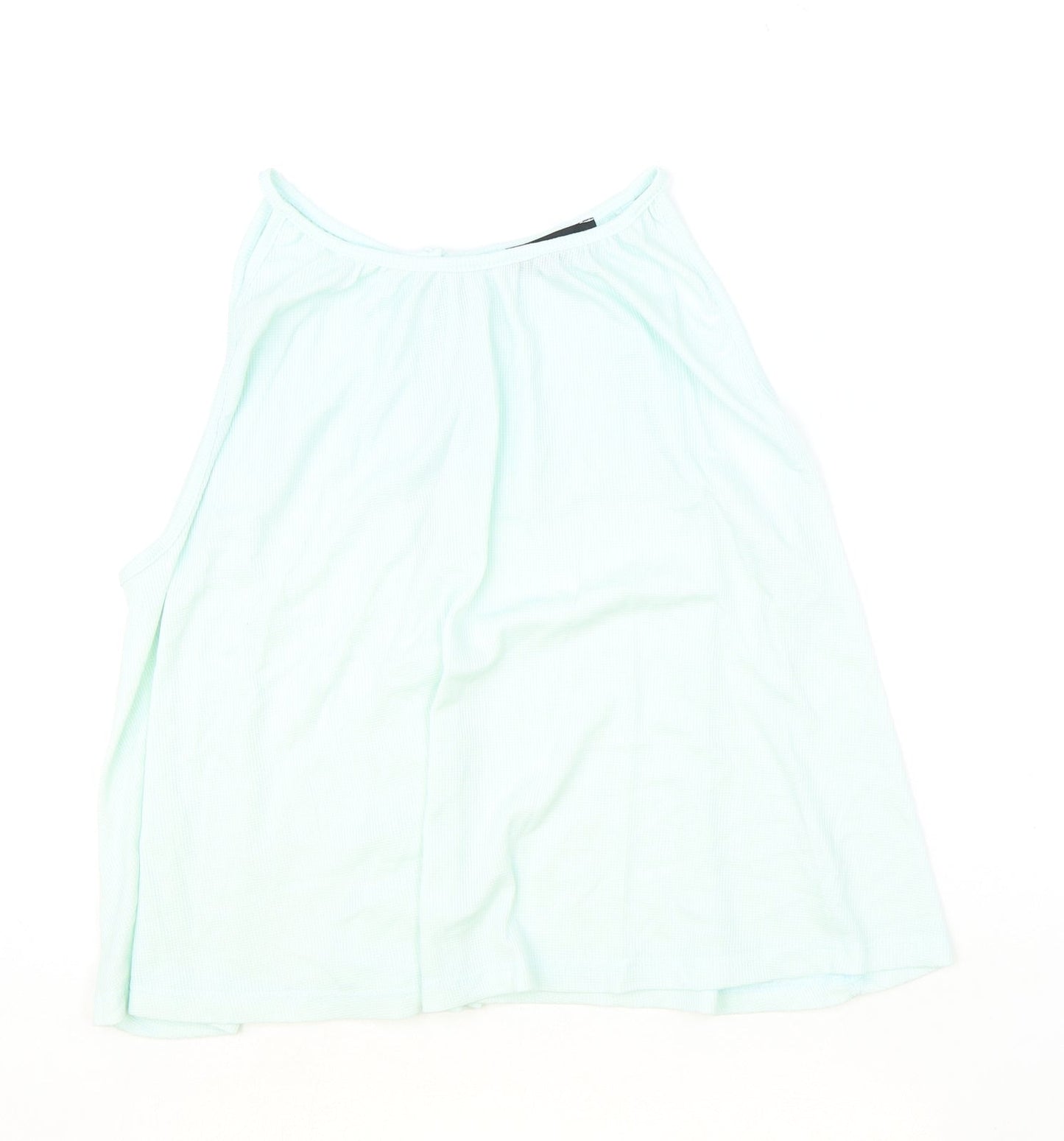 Atmosphere Womens Blue Polyester Basic Tank Size 14 Boat Neck